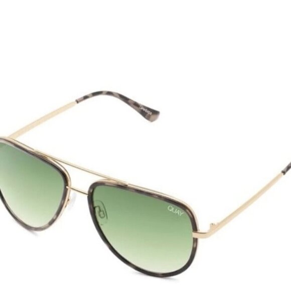 New Quay x JLo Limited Edition All In Mini Frame Green Fade Lens Mini Aviators main image 6